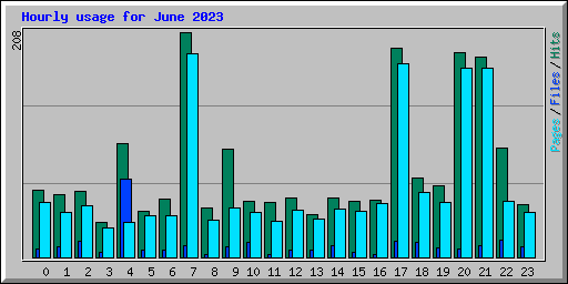 Hourly usage for June 2023